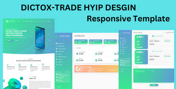  DICTOX-TRADE HYIP Website Template In HTML And CS