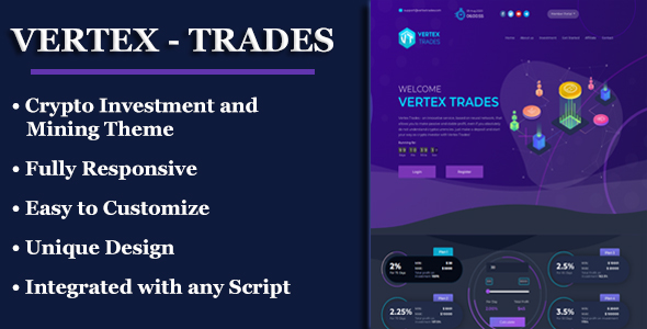 VERTEX TRADES - Crypto Trading Website Theme
