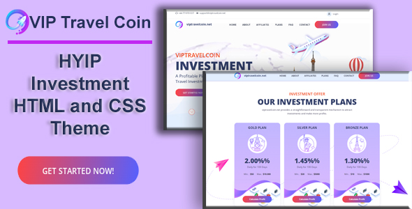 VIPTRAVELCOIN - HYIP Website HTML and CSS Template