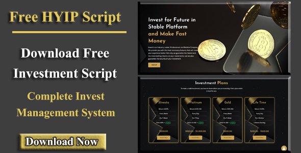 Free HYIP Investment Script Download | Invest Management System

