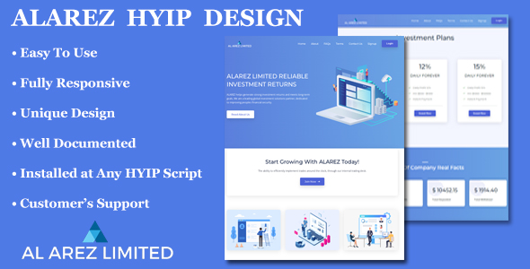 ALAREZ - HYIP Website Template in HTML and CS