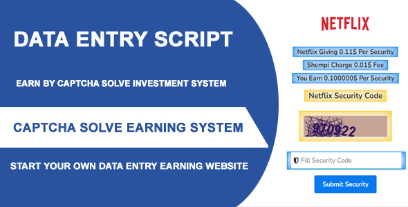 Data Entry Captcha Solve Earning System