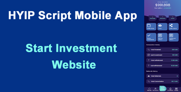 Hyip Script Mobile App Design Investment Manager Software