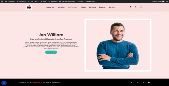 Personal Portfolio Elementor Theme William